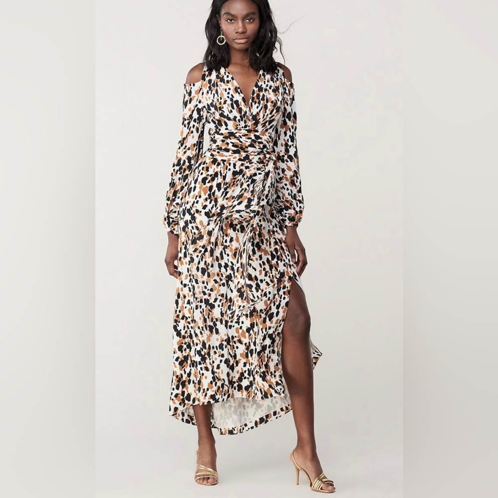Diane von furstenberg Lyra Silk Crepe de Chine Maxi Wrap Dress Chestnut small